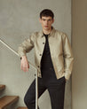 Stone - Men's French Linen Bomber Jacket
