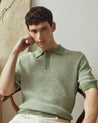 Green - Men's Waffle Knit Cotton Polo