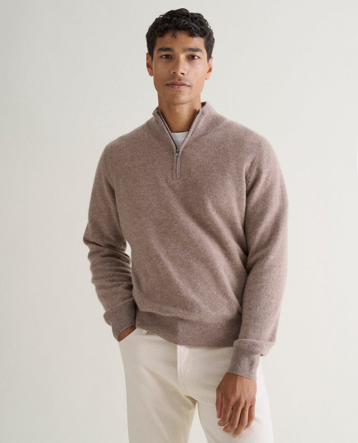 Toast - Men's Finest Cashmere 1/4 Zip Jumper
