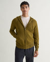 Olive - Men's Finest Cashmere Full Zip Hoodie