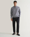 Grey - Men's Finest Cashmere 1/4 Zip Jumper