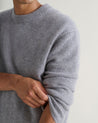 Medium Grey - Men's Finest Cashmere Mid-Weight Crew Neck Jumper
