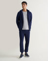 Navy - Men's Finest Cashmere Full Zip Hoodie