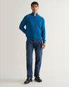 Viridian Blue - Men's Finest Cashmere 1/4 Zip Jumper