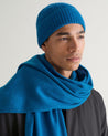 Viridian Blue - Men's Cashmere Merino Ribbed Knit Beanie