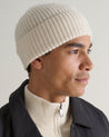 Buttermilk - Men's Cashmere Merino Ribbed Knit Beanie
