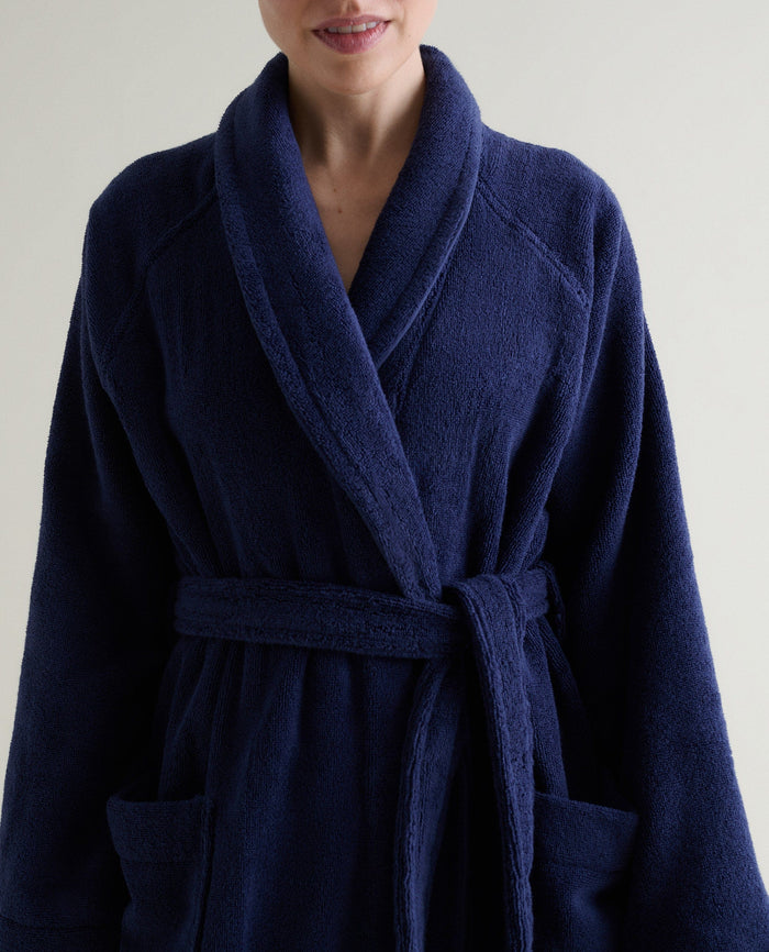 Navy - Women's Terry Bathrobe