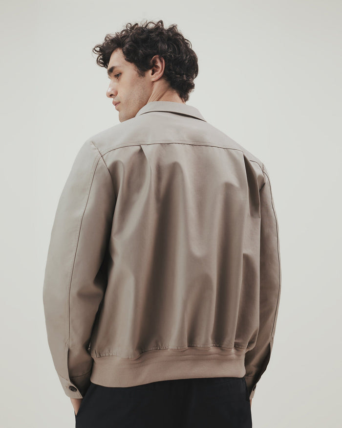 Stone - Men's French Linen Bomber Jacket