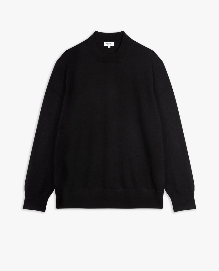 Black - Men's Merino Mid-Weight Crew Neck Jumper
