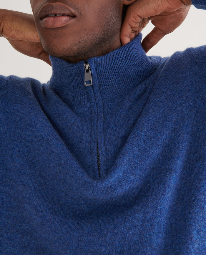 Ocean - Men's Finest Cashmere 1/4 Zip Jumper