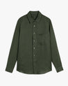 Khaki - Men's Long Sleeved Organic Linen Shirt