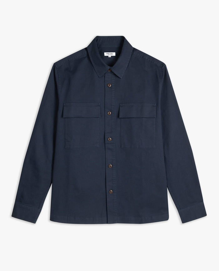 Navy - Men's Heavy-Weight Cotton Overshirt