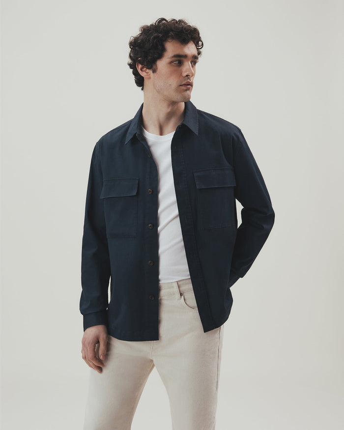 Navy - Men's Heavy-Weight Cotton Overshirt