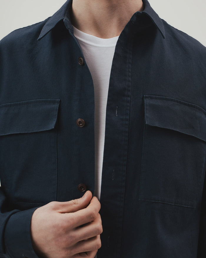 Navy - Men's Heavy-Weight Cotton Overshirt