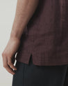 Aubergine - Men's Short Sleeved Organic Linen Shirt