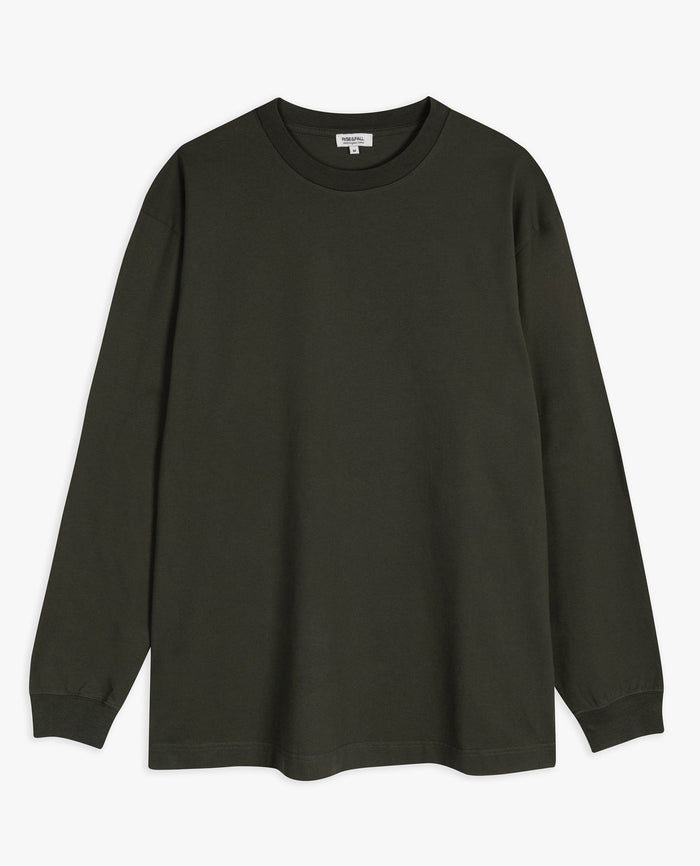 Forest Green - Men's Relaxed Long Sleeve Cotton T-shirt