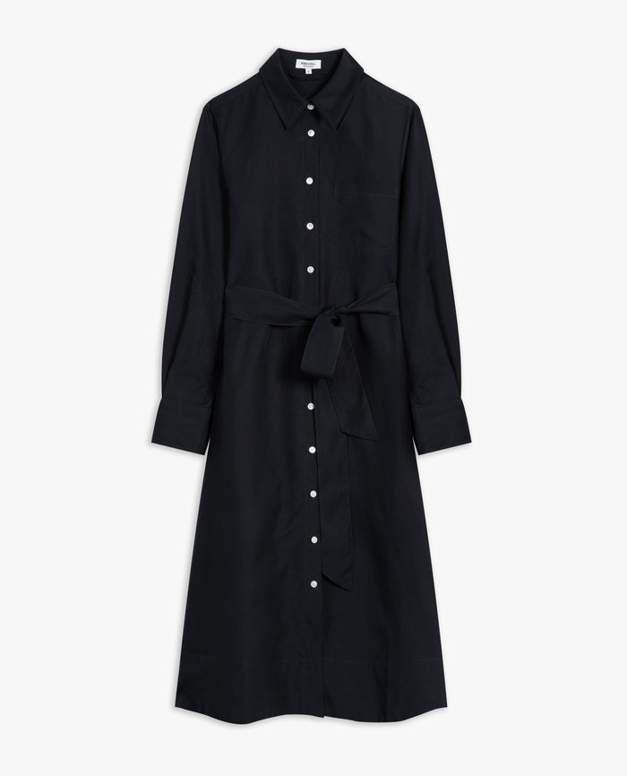 Black - Women's Future-Linen Shirt Dress
