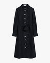 Black - Women's Future-Linen Shirt Dress
