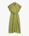 Pistachio - Women's Easy-Silk Shirt Dress