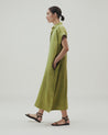 Pistachio - Women's Easy-Silk Shirt Dress