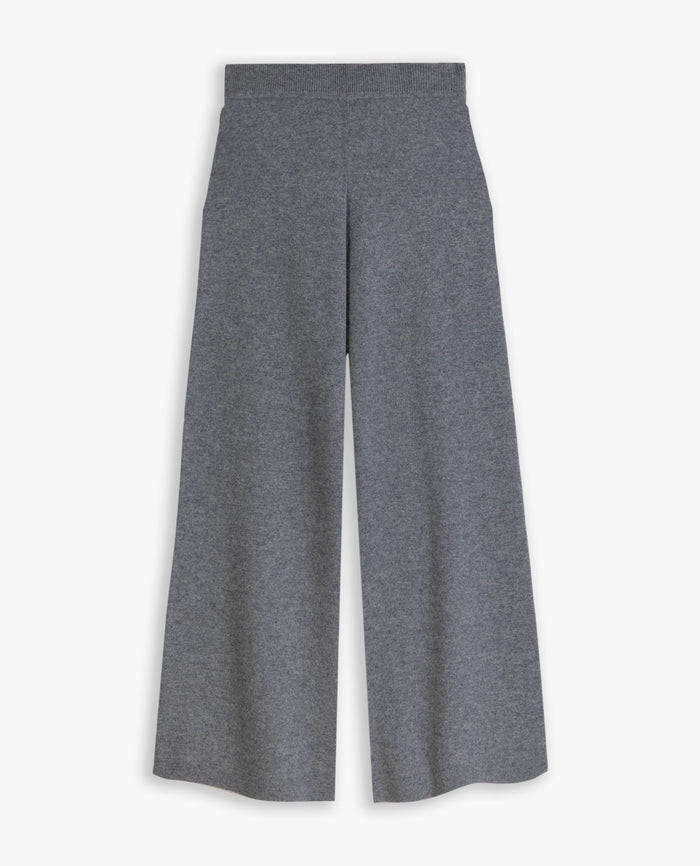 Medium Grey - Women's Finest Cashmere Wide-Leg Trousers