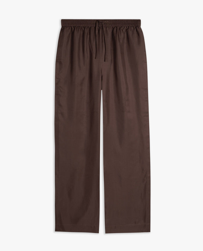 Bitter Chocolate - Women's Easy-Silk Wide-Leg Trouser