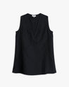 Black - Women's Future-Linen V Neck Tunic Top