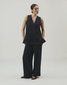 Black - Women's Future-Linen V Neck Tunic Top