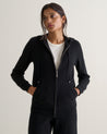 Black - Women's Finest Cashmere Full Zip Hoodie