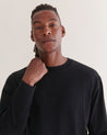 Black - Men's Relaxed Long Sleeve Cotton T-shirt