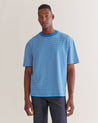 Blue - Men's Relaxed Striped Cotton T-shirt