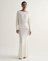 Parchment - Women's Cotton Bouclé Slash Neck Jumper