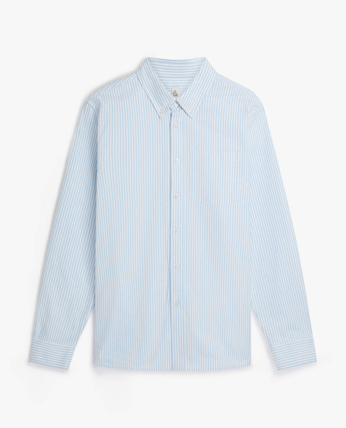 Blue Stripe - Men's Cotton Oxford Shirt