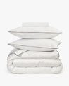 White Navy Piping - The Crisp & Cool Organic Cotton Duvet Set