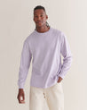 Lilac - Men's Relaxed Long Sleeve Cotton T-shirt