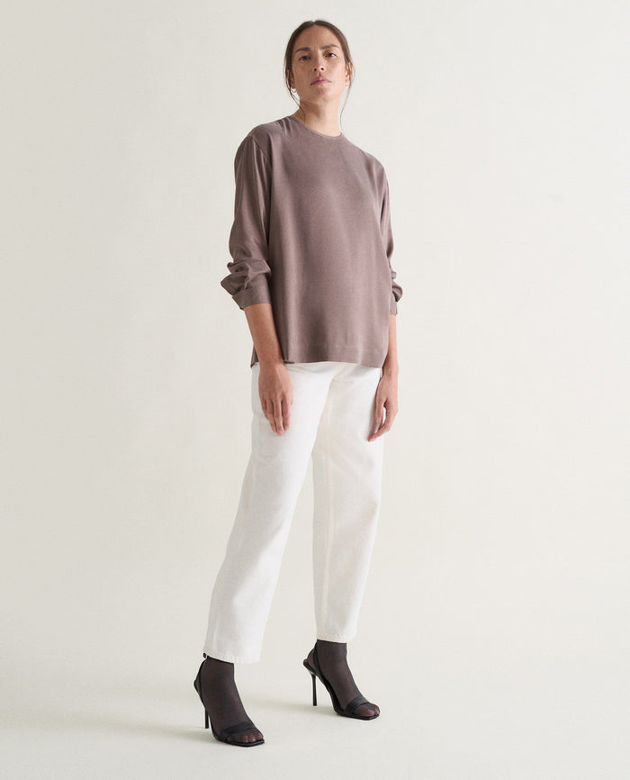 Bitter Chocolate - Women's Drop Shoulder Easy-Silk Top