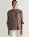 Bitter Chocolate - Women's Drop Shoulder Easy-Silk Top