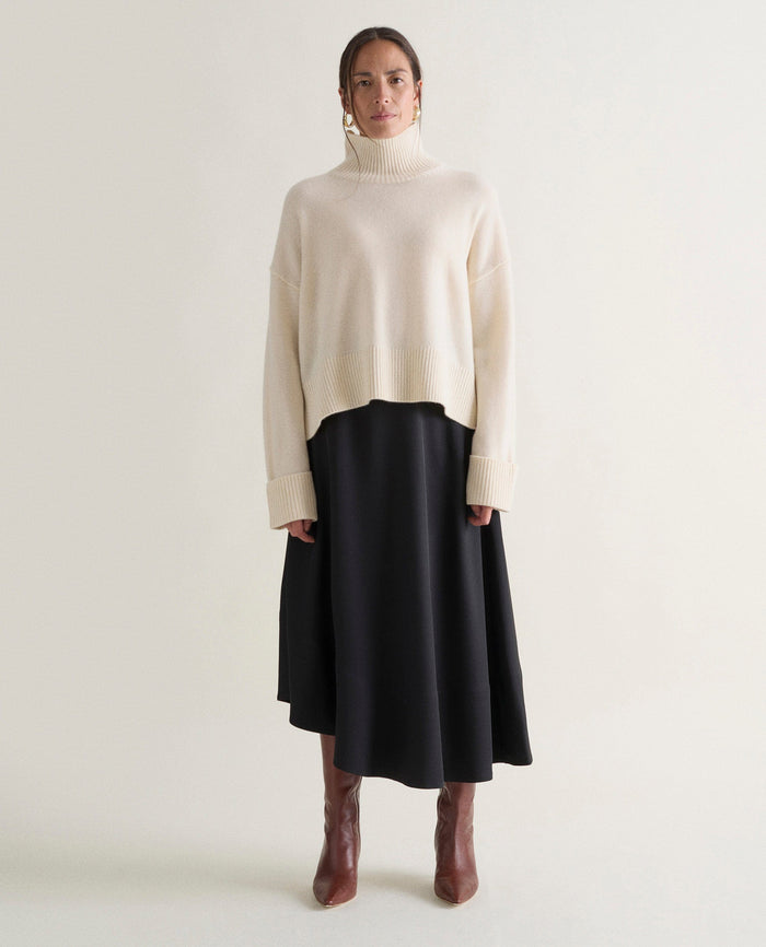Buttermilk - Women's Cashmere Merino High Neck Jumper