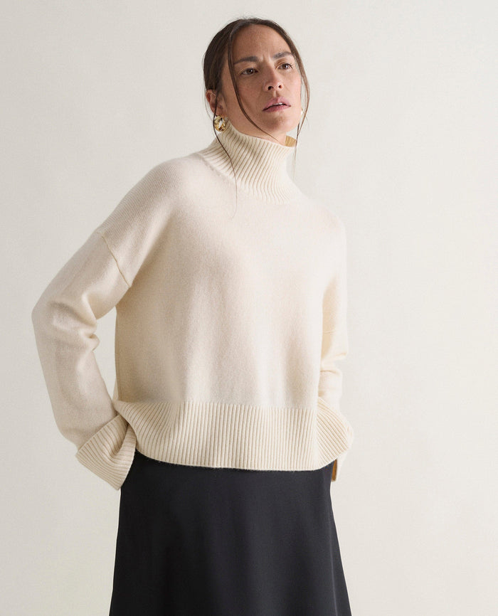 Buttermilk - Women's Cashmere Merino High Neck Jumper