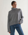 Medium Grey - Women's Cashmere Merino High Neck Jumper