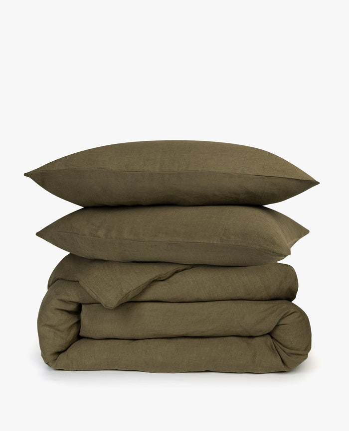 Olive - Relaxed & Refined Linen Duvet Set
