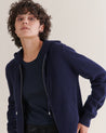 Navy - Women's Finest Cashmere Full Zip Hoodie