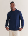 Navy - Men's Merino Mid-Weight Crew Neck Jumper