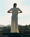 Parchment - Women's Cotton Bouclé Knit Skirt