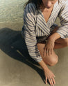Navy Stripe - Women's Cotton Gauze Tunic Dress