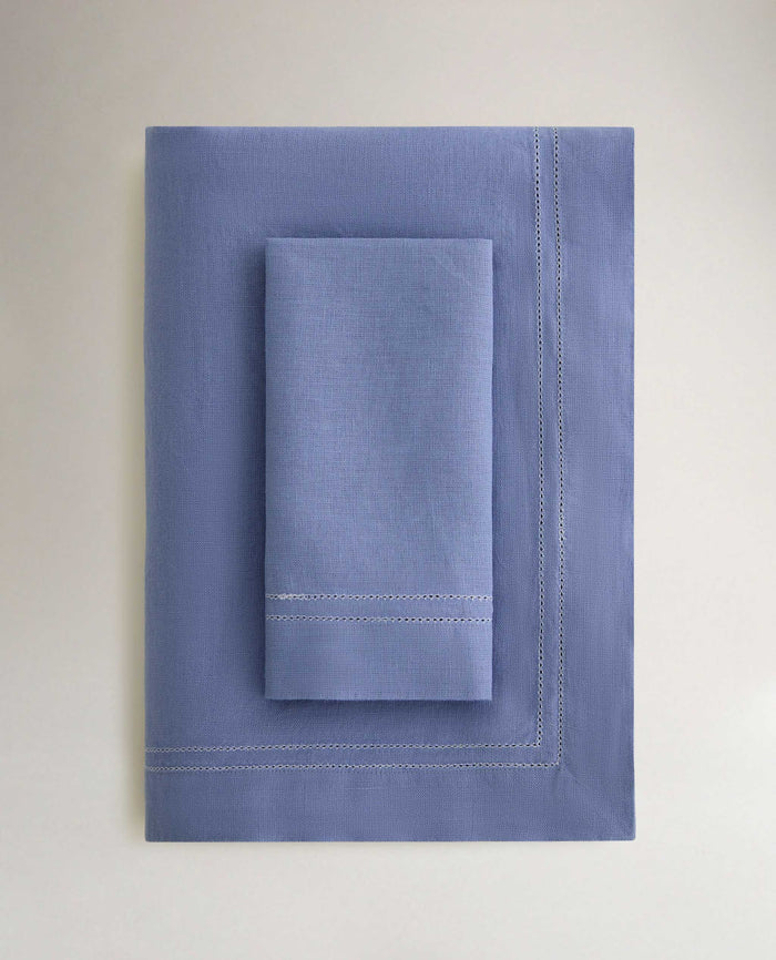Denim Blue - Linen Picotting Napkins (Set of 4)