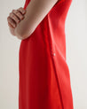 Red - Women's Silk Organza Layered Dress