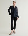 Black - Women's Silk Organza Tunic Blouse