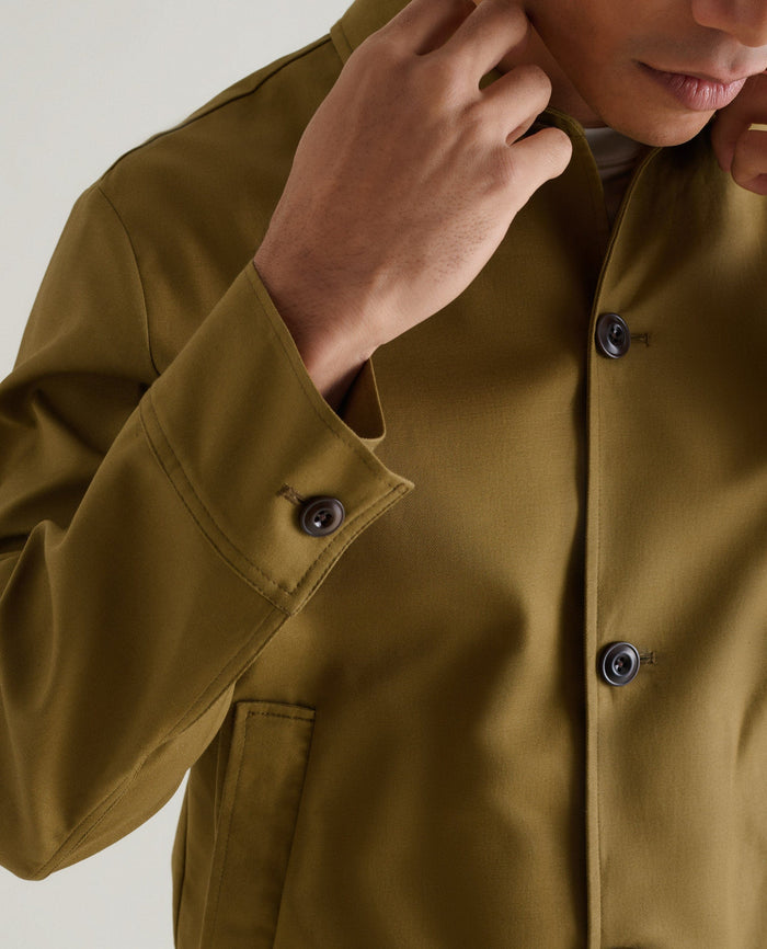 Olive - Men's French Linen Bomber Jacket