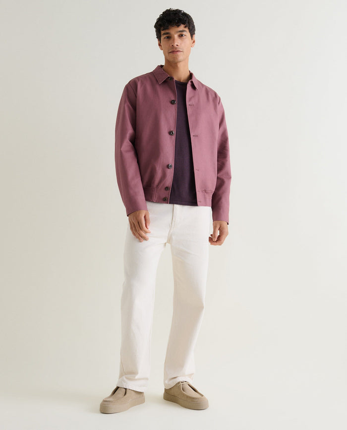 Smoky Lilac - Men's French Linen Bomber Jacket